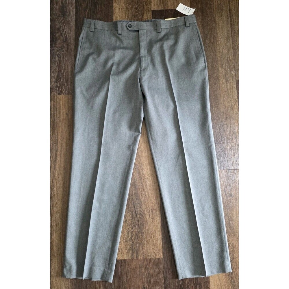 Ralph Lauren Men's 40x32 Gray Dress Pants Flat Front Machine Wash